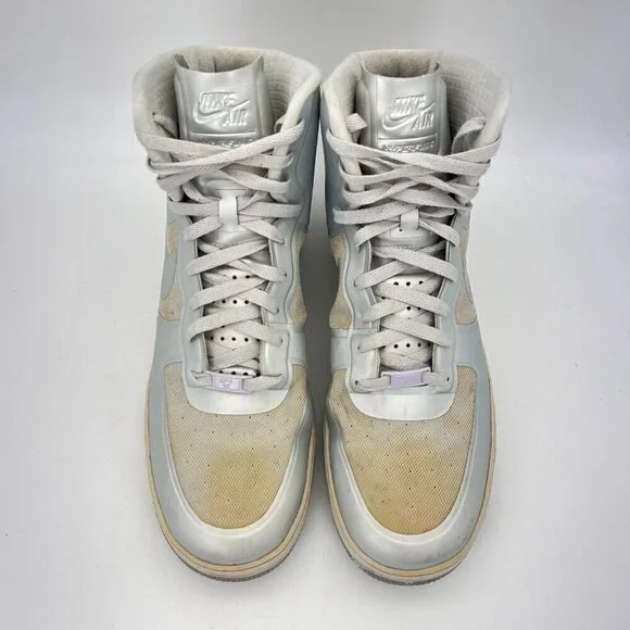 Nike Air Force One AF-1 Hyperfuse Silver Men Size 11.5 Hi Top Shoes 454433-001 - Picture 4 of 12